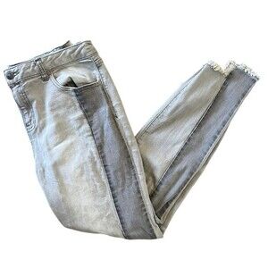 Artisan NY Cropped Jeans Gray Frayed Hem Women's size 10